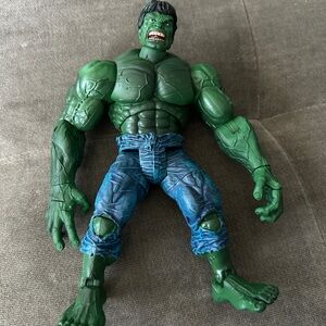 Green Superhero Action Figure with Blue Pants - Poseable Kids Toy